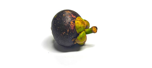 istock Purple Mangosteens isolated on white background. Mangosteens on White Background 2229355438
