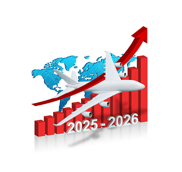 istock Growth Chart with civil aviation isolated in 2025-2026 2229364918