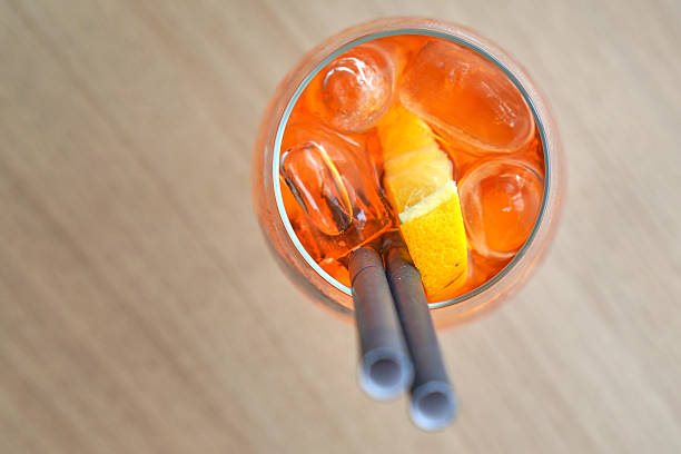 istock Top view of Spritz cocktail with ice and orange 2229366799
