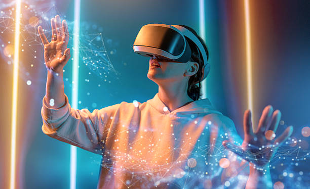 istock Woman with VR virtual reality goggles 2229367490