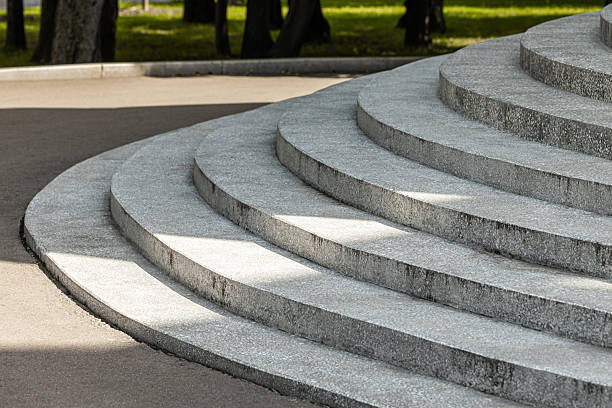 istock staircase with semicircular steps made of granite 2229370618