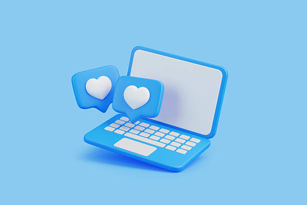 istock 3D laptop with two heart icons 2229372410