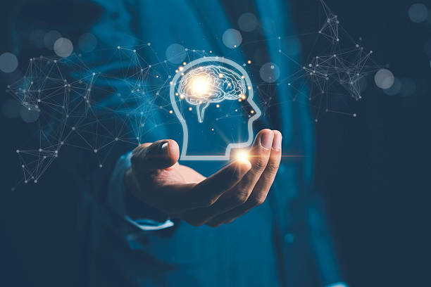 istock Brain inside the hands of the businessman. Human head and brain.Deep learning , Machine learning and artificial intelligence , AI Technology, thinking concept.The concept of the business idea. 2229380157