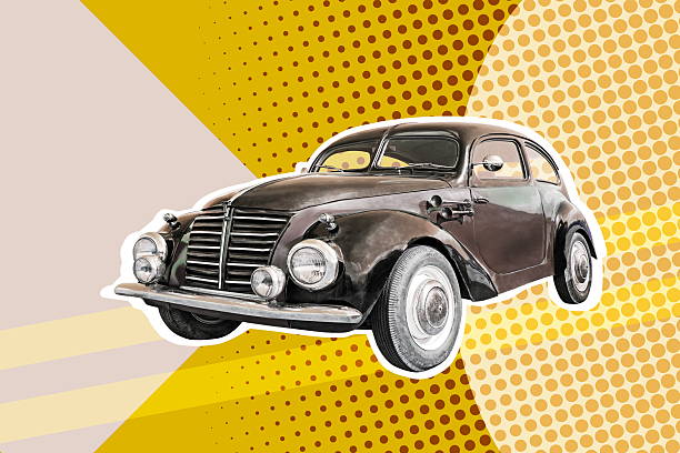 Igualada, Barcelona, ​​​​Spain; October 13, 2024: Classic car on display on the road. Vintage, antique