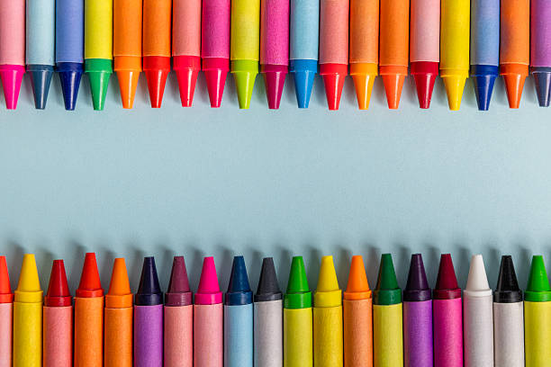 istock A Border Created With Rows of Colorful Crayons 2229390888