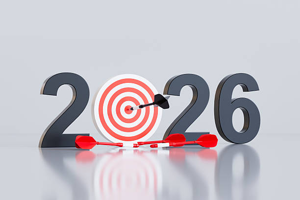 istock 2026 New Year Goals with Dartboard 2229400614