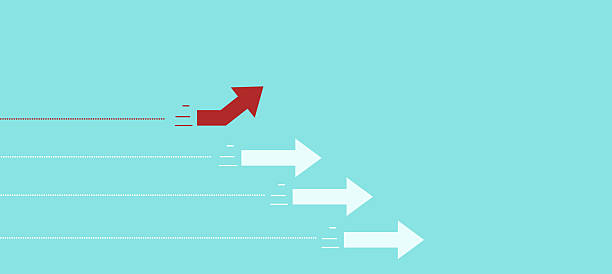 istock Group of paper plane in one direction and with one individual pointing in the different way 2229402301