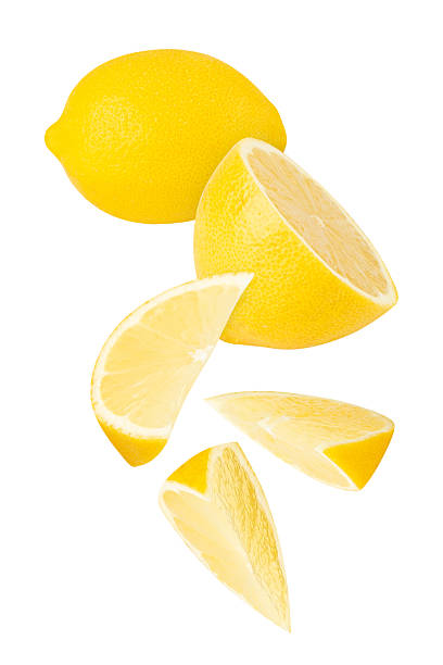 istock Falling Lemon isolated on white background with clipping path, full depth of field 2229407116