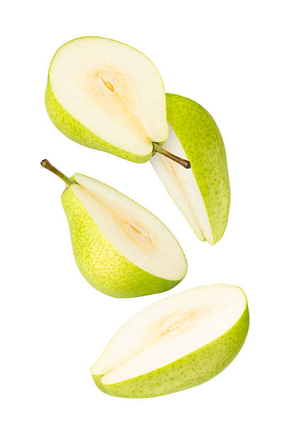 istock Falling Pear isolated on white background with clipping path, full depth of field 2229407128