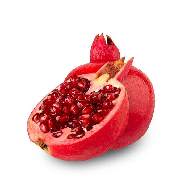 Pomegranate fruit isolated on white background with clipping path, full depth of field