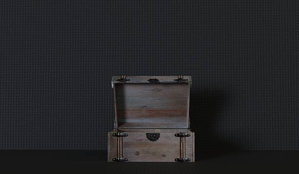 istock Treasure chest, open box, antique box, 3D illustration 2229411883