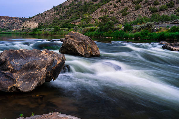 Rio Grande Gorge and River at Dusk, Near Taos New Mexico