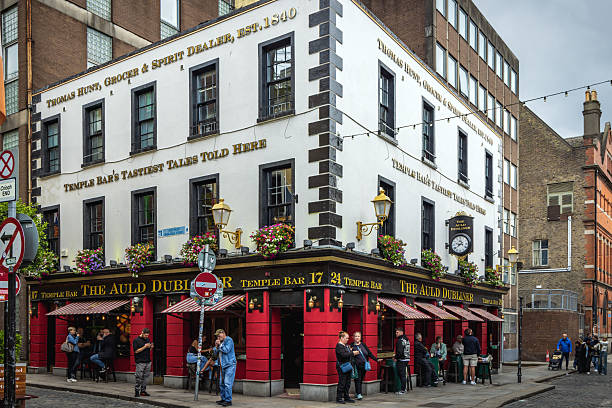 Dublin, Ireland - June 08 2025 : The Auld Dubliner pub building in the Temple Bar district of Dublin