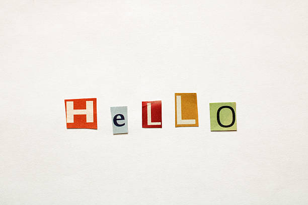 istock Hello spelled with colorful cutout letters forming a greeting 2229428978