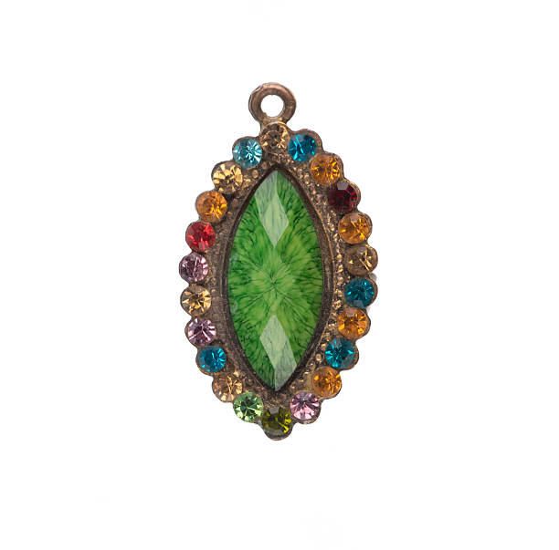 istock vintage precious pendant with green stone isolated on white background 2229429965