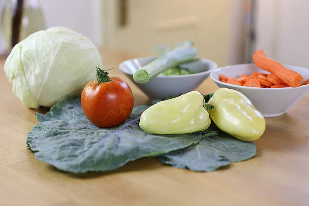 Clean vegetables ready for cooking saute