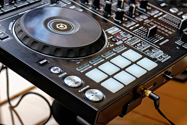 istock A close up of a dj controller on a table 2229436386