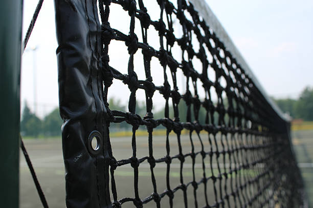 istock abstract close-up of a black tennis net 2229444681