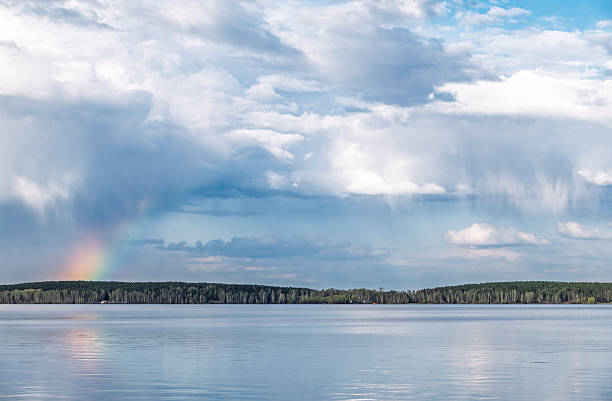 Stormy skies over a northern British Columbia lake.