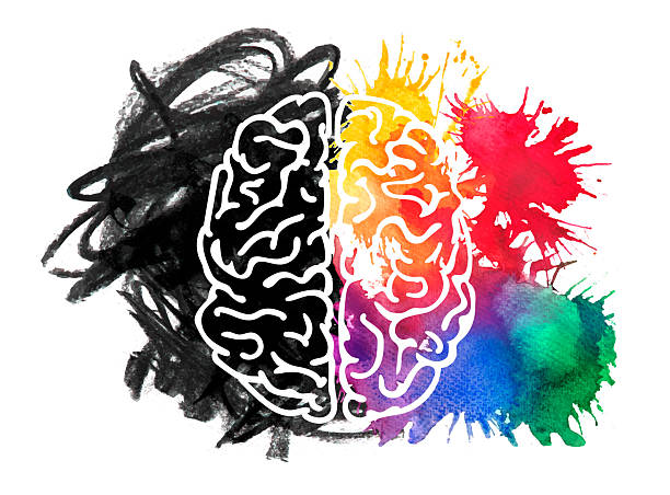 istock Conceptual Illustration of the Human Brain Depicting the Contrast Between Logical and Creative Thinking with One Side in Monochrome and the Other Vibrantly Colored 2229448909