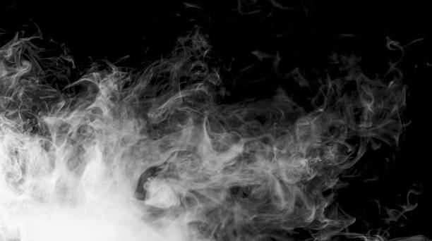 istock white smoke isolated on black background, abstract powder, water spray, Add smoke effect 2229462845