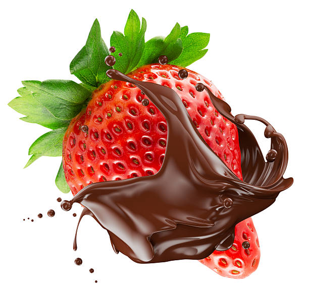istock strawberry in chocolate splash isolated on white background 2229463782