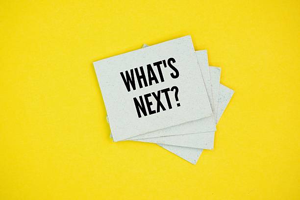 istock Paper with the question word What's Next? next step concept. common question seeking information about the following action or step in a sequence 2229466663
