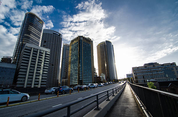 Sydney, Australia. – On March 01, 2018. - Cahill expressway with beautiful Cityscape view at sunset time, is an urban freeway in Sydney and was the first freeway constructed in Australia.