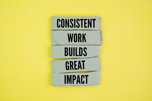 istock Inspirational and motivational words or quotes to succeed Consistent work builds great impact 2229471589