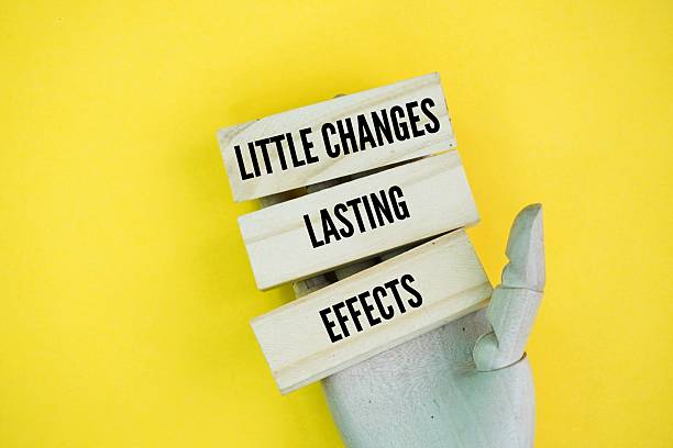 istock Words or quotes of inspiration and motivation to succeed Little changes, lasting effects. Small, incremental changes can lead to significant and lasting positive effects over time 2229478012