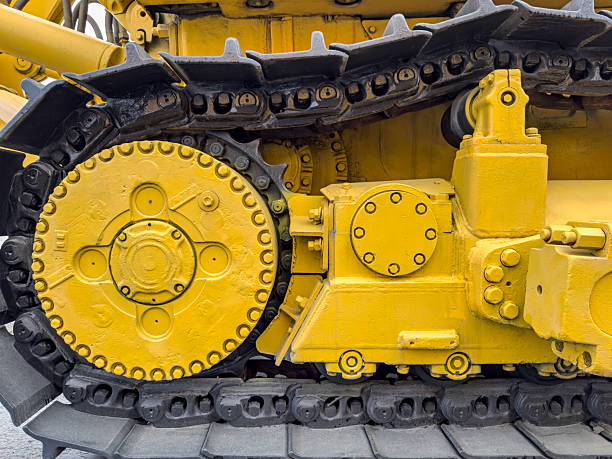 istock heavy industrial machinery. track drive gear. large construction machine. 2229478355