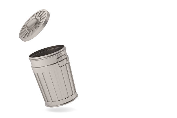 Open garbage basket on white background. Isolated 3D illustration