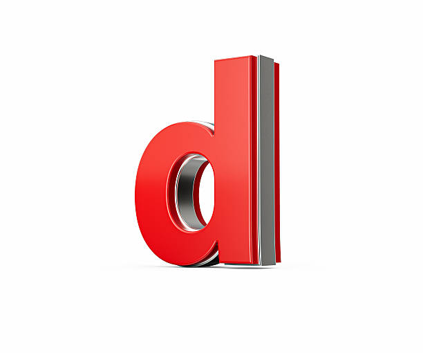 Vibrant Red Small Letter d Gleams With Its Sleek Metallic Design With Sharp Edges 3D Illustration