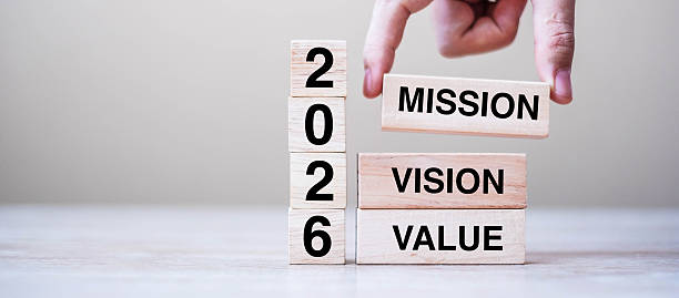 istock wooden block with text 2026 MISSION, VISION and VALUE on table background. Resolution, strategy, solution, goal, business and New Year holiday concepts 2229496842