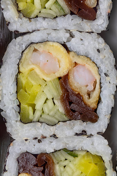 Sushi rolls maki close up macro