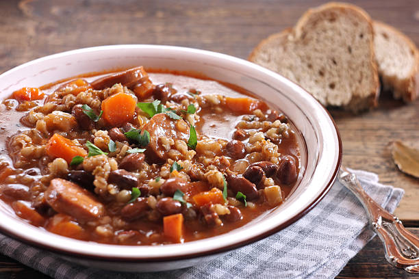Ricet - barley and bean soup with sausage