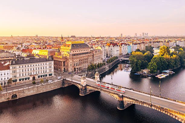 istock National Theatre & Vltava River, Prague 2229512490