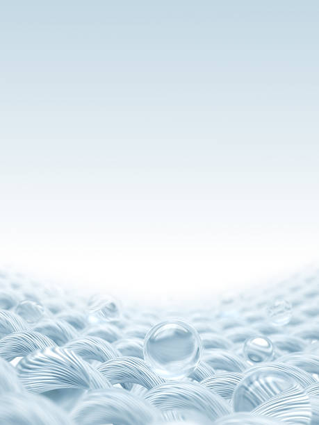 Liquid bubble floating on white cloth or woven textile fiber, Fabric hygiene concept, 3D rendering