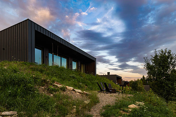istock Modern building in the Carpathians at sunset 2229519559
