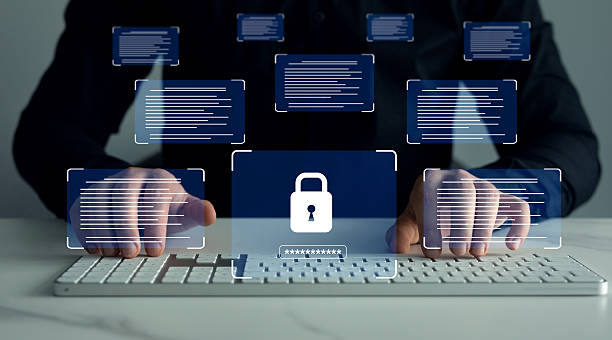 istock Documents confidentiality,cyber security protection concept. Protecting herself from cyber attacks. Software for security, searching and managing corporate document and employee information 2229520391