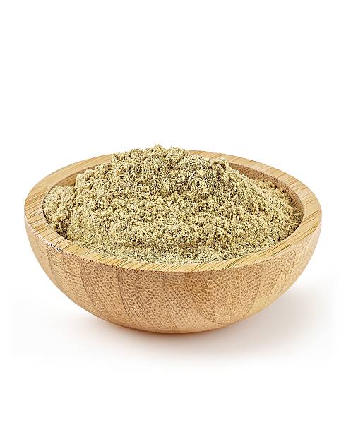 istock Wooden bowl with ground coriander spice. 2229532672