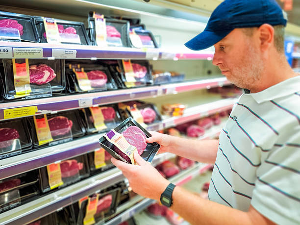 istock Man looking at beef steak in supermarket aisle 2229533734