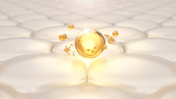 istock Vitamin C serum drop with caffeine on skin cells 3D illustration 2229534233