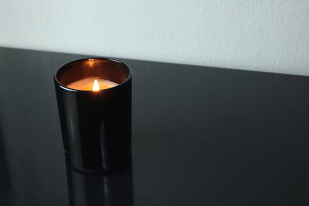 istock luxury aroma scented candle on nice table in bedroom for creating good relax ambient on Valentine day 2229543863