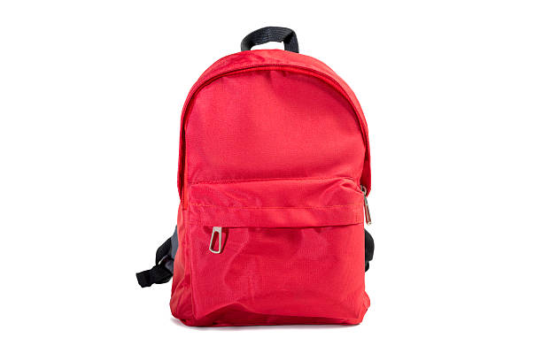 istock Red backpack isolated over a white background. Copy space. Concept of Back to School 2229549070