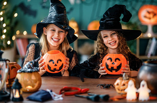 istock Two girls are celebrating Halloween 2229551582