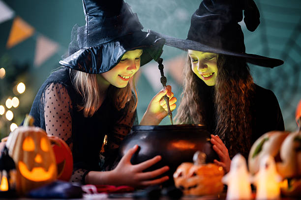 istock Two girls are celebrating Halloween 2229551649