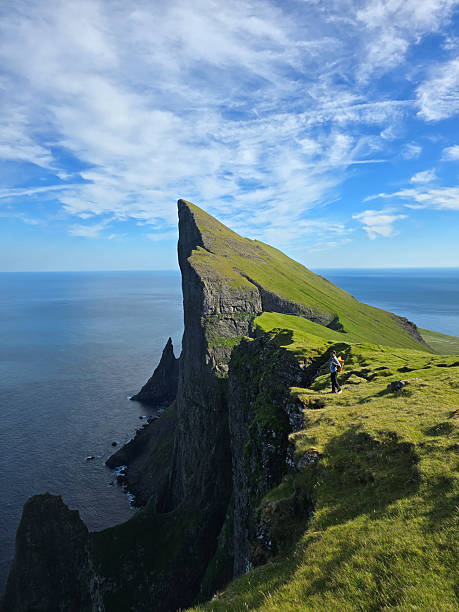 istock Stunning views from Mylingur hike in Faroe Islands under a bright blue sky 2229553023