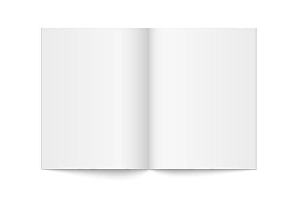 istock Vector mockup of paperback vertical magazine spread with white cover isolated. 2229553632