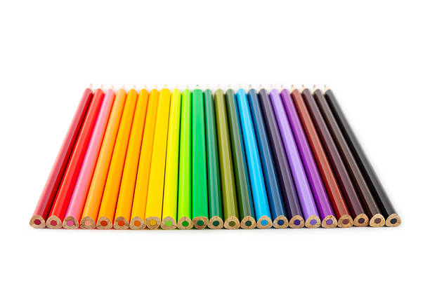 istock Colored pencils isolated on white background. Equipment for coloring. Stationery for creativity.Back to school. Flatlay. Children's Creativity and Education. Rainbow. 2229554862